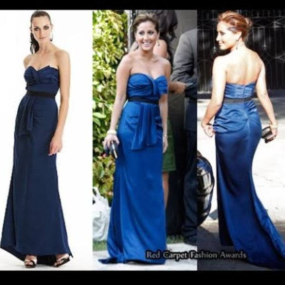 BCBGMaxAzria Deep Blue Floor Length Dress - Picture 2 of 10